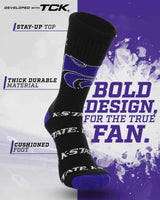 TCK socks Kansas State Wildcats Mayhem Crew Socks (Made in USA)