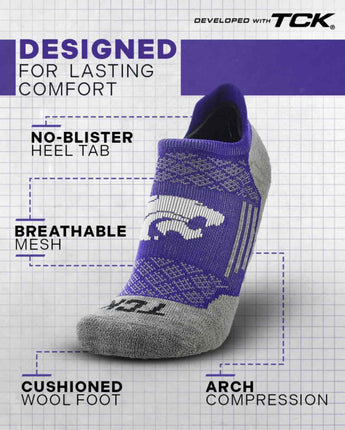 TCK socks Kansas State Wildcats Tour No Show Tab Socks - Made in USA