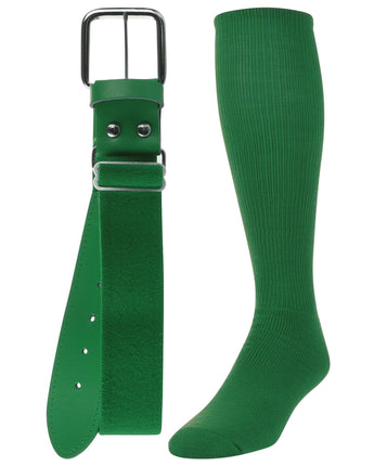 TCK socks Kelly Green / Medium Baseball/Softball Adult Belt & Socks Combo Set
