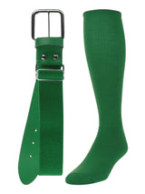 TCK socks Kelly Green / Medium Baseball/Softball Adult Belt & Socks Combo Set