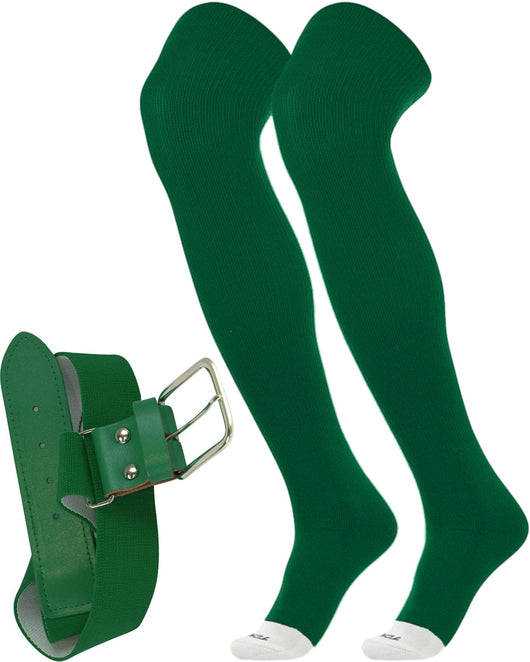 TCK socks Kelly Green / Medium Pro Plus Performance Prosport Over the Knee Socks Belt Combo