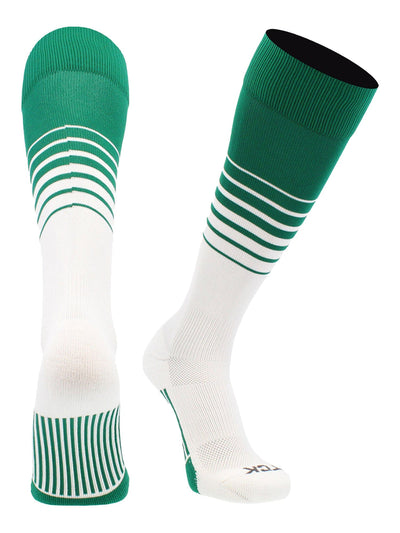 TCK socks Kelly Green/White / Small TCK Elite Breaker Striped Athletic Socks | Over-the-Calf Soccer & Baseball