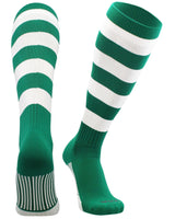 TCK socks Kelly/White / Large Hoop Striped Rugby Socks