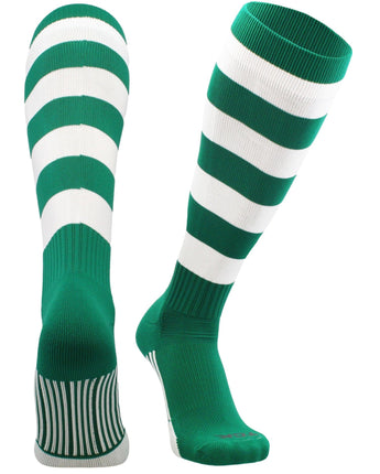 TCK socks Kelly/White / Large Hoop Striped Rugby Socks