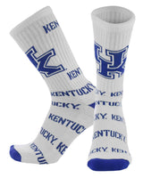TCK socks Kentucky Blue/Grey/White / Large Kentucky Wildcats Mayhem Crew Socks (Made in USA)
