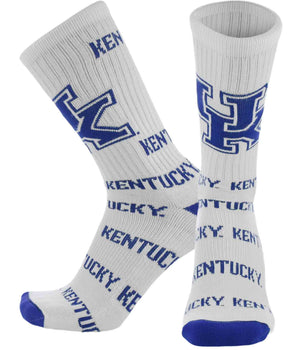 TCK socks Kentucky Blue/Grey/White / Large Kentucky Wildcats Mayhem Crew Socks (Made in USA)