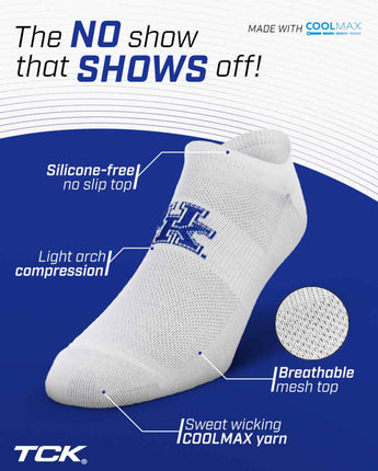 TCK socks Kentucky Wildcats / One Size TCK Kentucky Wildcats No Show Liner Socks (3-Pack)
