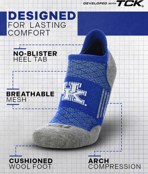 TCK socks Kentucky Wildcats Tour No Show Tab Socks - Made in USA