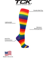 TCK socks Krazisox Rainbow Stripes Socks