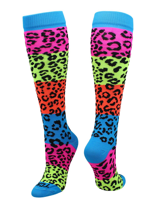 TCK socks Leopard Print / Medium Neon Rainbow Fun Print Socks