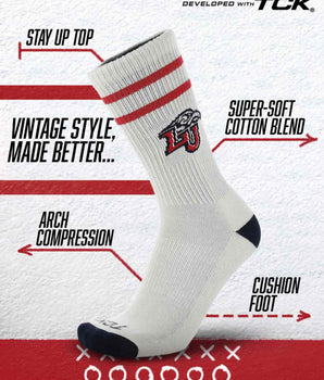 TCK socks Liberty Flames | Vintage | NCAA Mens and Womens Soft Cotton Sock