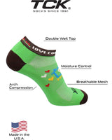 TCK socks Lime Green / Medium Love Conquers All Low Cut Ankle Socks