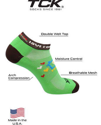 TCK socks Lime Green / Medium Love Conquers All Low Cut Ankle Socks