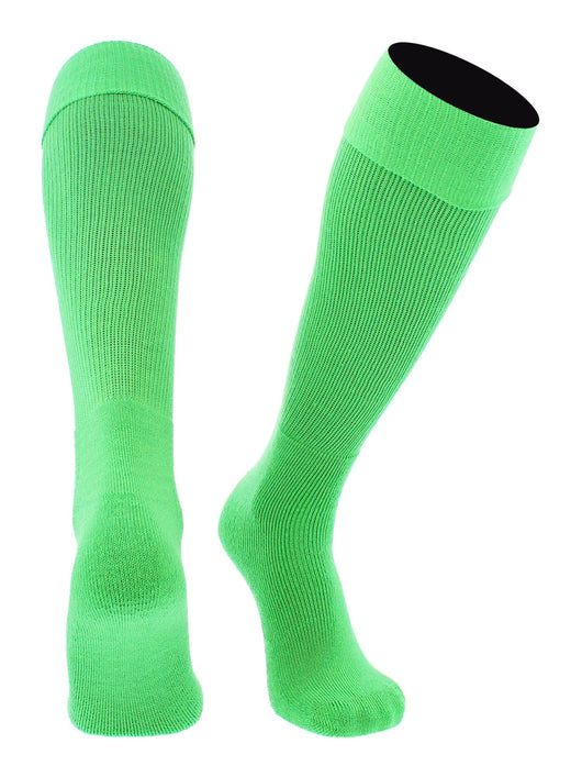 TCK socks Lime / X-Large Soccer Socks Youth Toddler Adult Fold Down Top MS Multisport Tube Socks