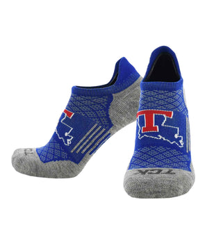 Louisiana Tech Bulldogs No Show Tour Socks - Made in USA