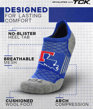 Louisiana Tech Bulldogs No Show Tour Socks - Made in USA