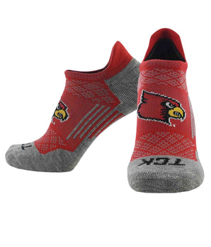 TCK socks Louisville Cardinals / Large Louisville Cardinals Tour No Show Tab Socks - Made in USA