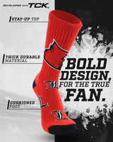 TCK socks Louisville Cardinals Mayhem Crew Socks (Made in USA)