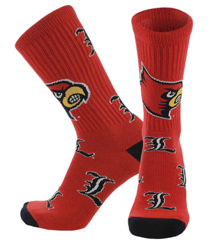 Louisville Cardinals Mayhem Crew Socks (Made in USA)