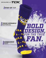 TCK socks LSU Purple/Gold / Large LSU Tigers Mayhem Crew Socks (Made in USA)