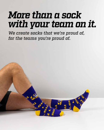 TCK socks LSU Purple/Gold / Large LSU Tigers Mayhem Crew Socks (Made in USA)