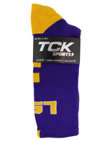 TCK socks LSU Tigers Baseline Crew USA Made