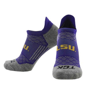 TCK socks LSU Tigers / Large LSU Tigers Tour No Show Tab Socks - Made in USA