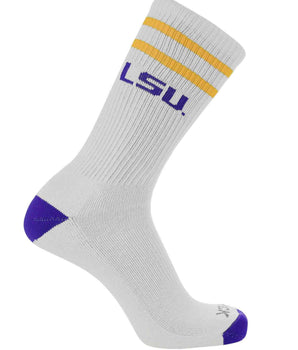 NCAA Vintage College Striped Socks - LSU Tigers (Large)