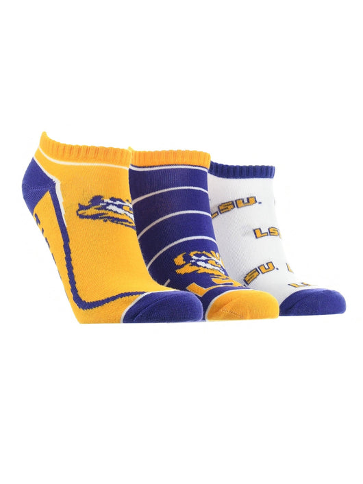TCK socks LSU Tigers No Show Socks Full Field 3 Pack