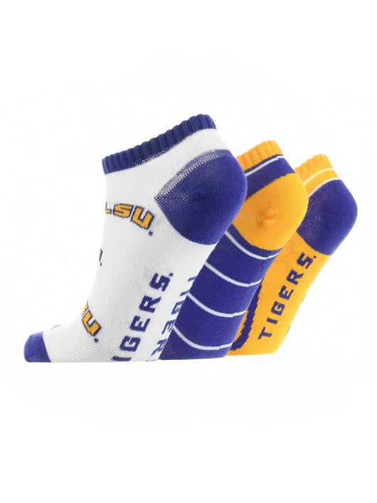TCK socks LSU Tigers No Show Socks Full Field 3 Pack