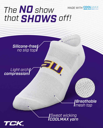 TCK socks LSU Tigers / One Size TCK LSU Tigers No Show Liner Socks (3-Pack)