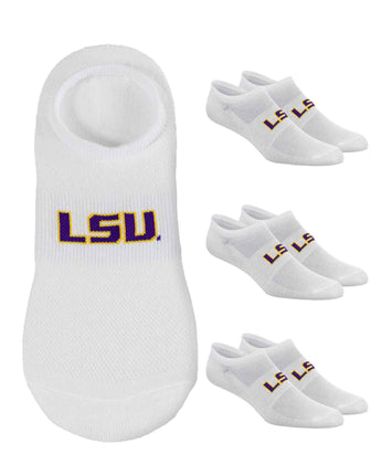 TCK socks LSU Tigers / One Size TCK LSU Tigers No Show Liner Socks (3-Pack)