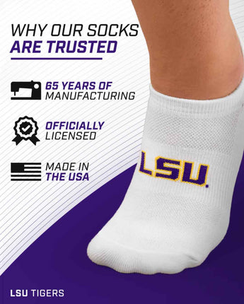 TCK socks LSU Tigers / One Size TCK LSU Tigers No Show Liner Socks (3-Pack)