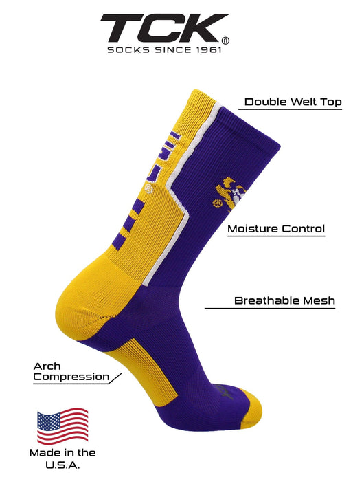 TCK socks LSU Tigers Perimeter Crew Socks