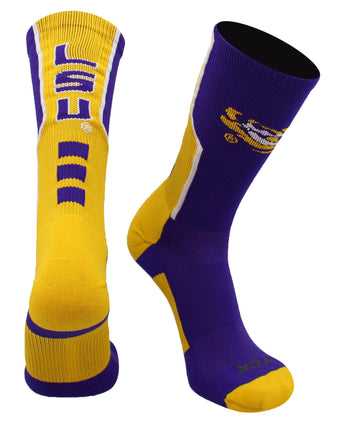 TCK socks LSU Tigers Perimeter Crew Socks