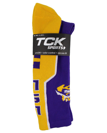 TCK socks LSU Tigers Perimeter Crew Socks