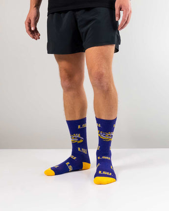 TCK socks LSU Tigers Socks Mayhem Crew Socks (Imported)
