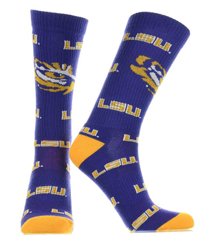 TCK socks LSU Tigers Socks Mayhem Crew Socks (Imported)