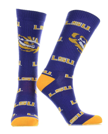 TCK socks LSU Tigers Socks Mayhem Crew Socks (Imported)