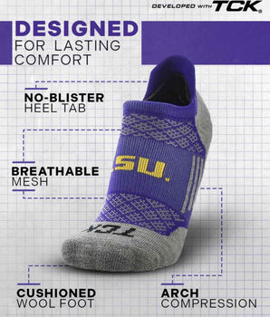 TCK socks LSU Tigers Tour No Show Tab Socks - Made in USA