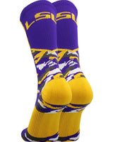 TCK socks LSU Tigers Woodland Camo Crew Socks