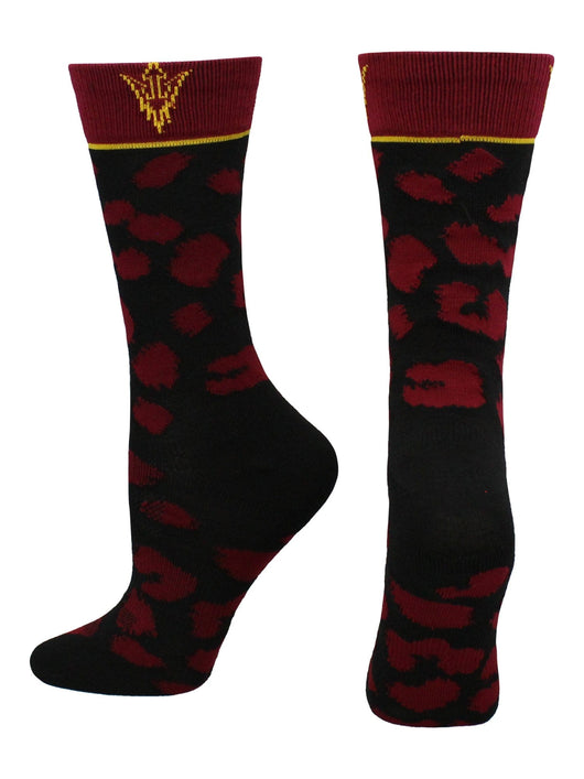 TCK socks Maroon/Black / Medium ASU Sun Devils Socks Womens Savage Crew Socks