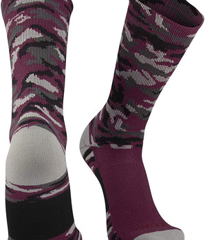 TCK socks Maroon Camo / X-Large Elite Woodland Camo Performance Crew Socks