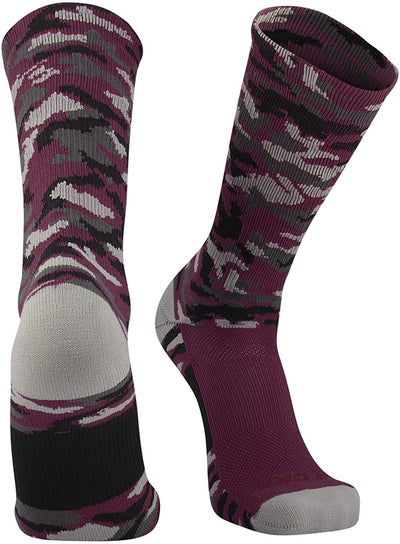 TCK socks Maroon Camo / X-Large Elite Woodland Camo Performance Crew Socks