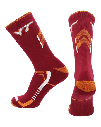 TCK socks Maroon/Gold / Large Virginia Tech Hokies Socks Virginia Tech University Hokies Champion Crew Socks