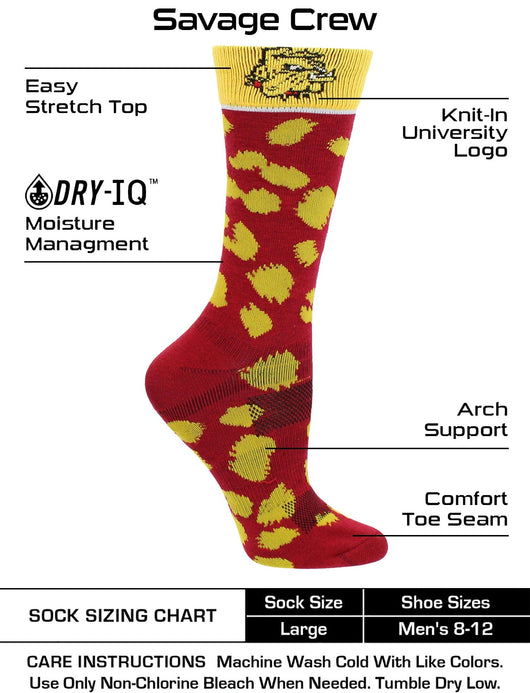 TCK socks Maroon/Gold / Medium Minnesota Duluth Bulldogs Socks Womens Savage Crew Socks