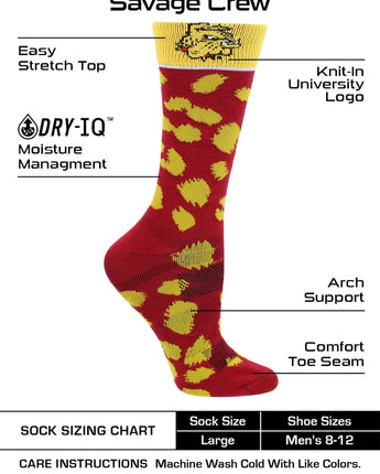 TCK socks Maroon/Gold / Medium Minnesota Duluth Bulldogs Socks Womens Savage Crew Socks