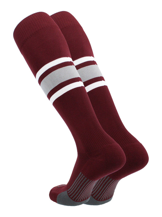 TCK socks Maroon/Grey/White / Large TCK Performance Baseball Socks Dugout Pattern E