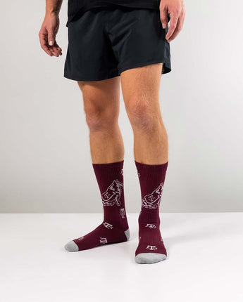 TCK socks Maroon/Grey/White / Medium Texas A&M Aggies Mayhem Crew Socks (Imported)