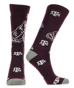 TCK socks Maroon/Grey/White / Medium Texas A&M Aggies Mayhem Crew Socks (Imported)